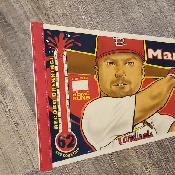 Vintage 1998 Mark Mcgwire St.Louis Cardigan Pennant Wall Decor - Picture 2 of 4